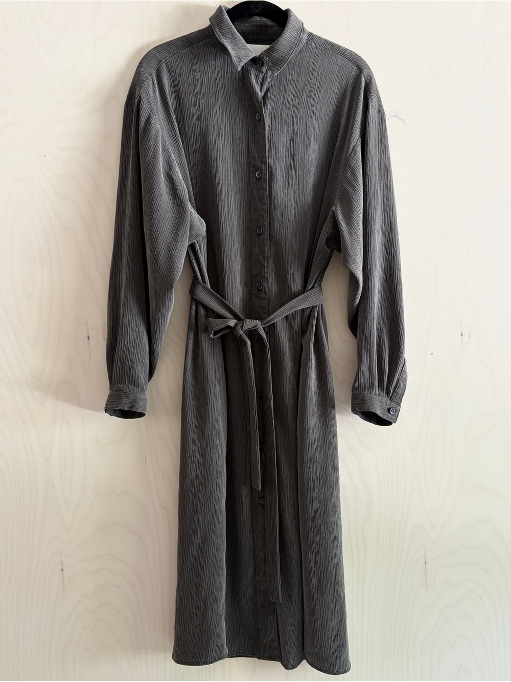 La Garconne Moderne Textured Shirtdress in Japanese Cupro